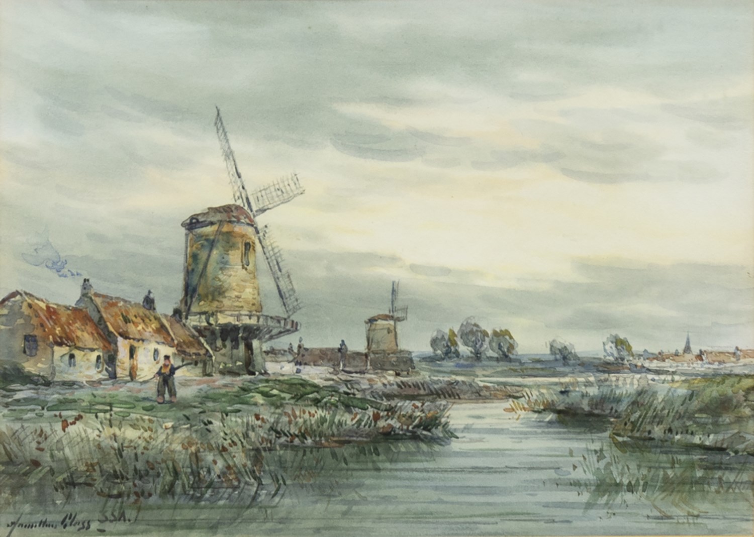 A PAIR OF DUTCH CANAL SCENES, BY JOHN HAMILTON GLASS - Image 3 of 4