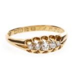 A VICTORIAN DIAMOND FIVE STONE RING