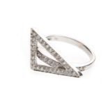 TRIANGULAR GEM SET RING