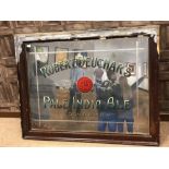 A VICTORIAN ROBERT DEUCHAR'S PALE INDIA ALE PUB ADVERTISING MIRROR