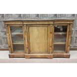 A VICTORIAN WALNUT AND MARQUETRY CREDENZA