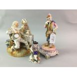 A LOT OF THREE CONTINENTAL CERAMIC FIGURES