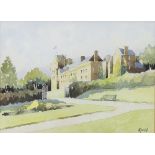 COUNTRY ESTATE, A WATERCOLOUR BY IRVINE RUSSELL