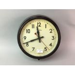 A GENALEX WALL CLOCK IN BROWN BAKELITE CASE