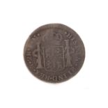 A RARE CHARLES III 2 REALES MEXICAN MINT COIN, 1784