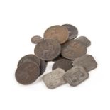 A GROUP OF EARLY TOKENS AND COINS