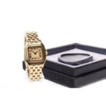 A LADY'S CARTIER PANTHERE EIGHTEEN CARAT GOLD QUARTZ WRIST WATCH