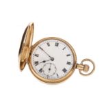 A NINE CARAT GOLD FULL HUNTER KEYLESS WIND POCKET WATCH