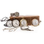 A COLLECTION OF POCKET WATCHES AND A WRIST WATCH