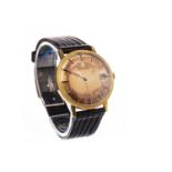 A GENTLEMAN'S OMEGA AUTOMATIC GOLD PLATED WRIST WATCH