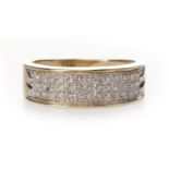 NINE CARAT GOLD DIAMOND SET BAND