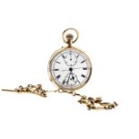 AN EIGHTEEN CARAT GOLD POCKET WATCH