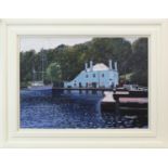 CALM MOMENT, CRINAN, AN OIL ON BOARD BY FRANK COLCLOUGH