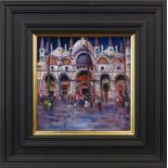 PIGEONS IN VENICE, AN OIL ON CANVAS BY DOREEN E DAVIS