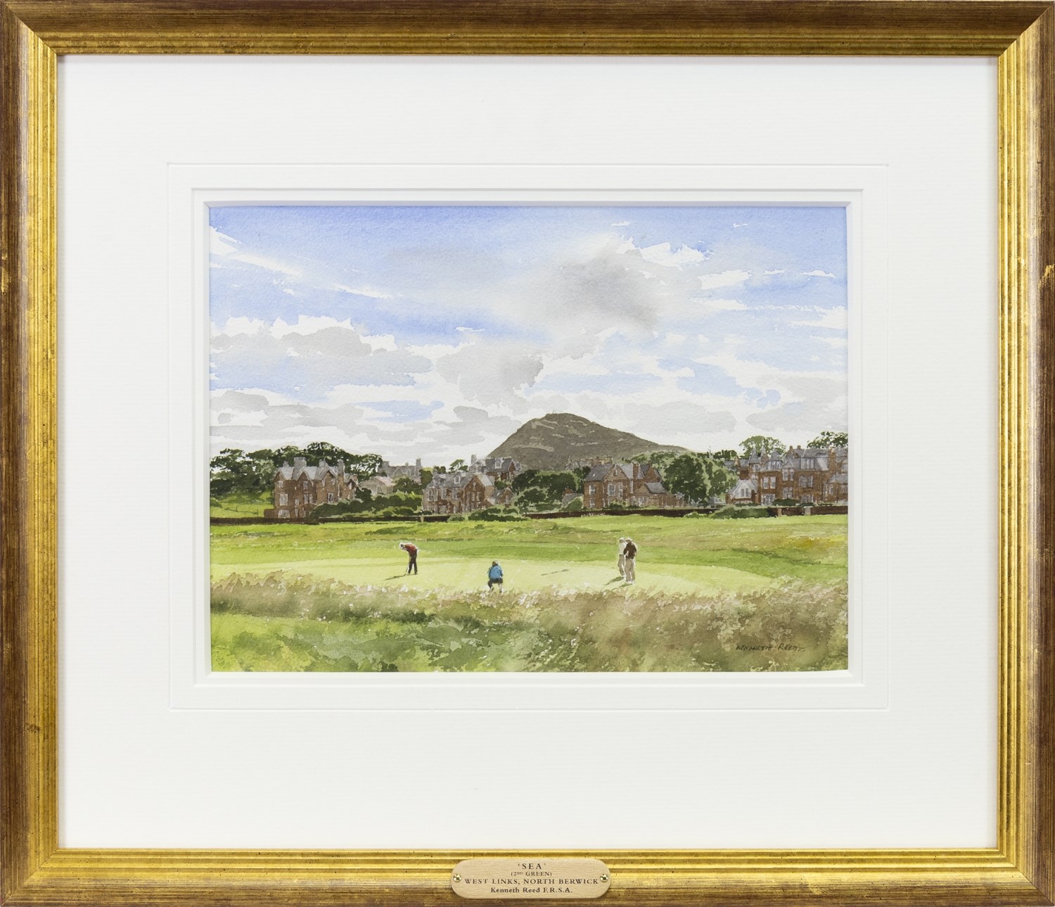 'SEA' (2ND GREEN), WEST LINKS, NORTH BERWICK, A WATERCOLOUR BY KENNETH REED