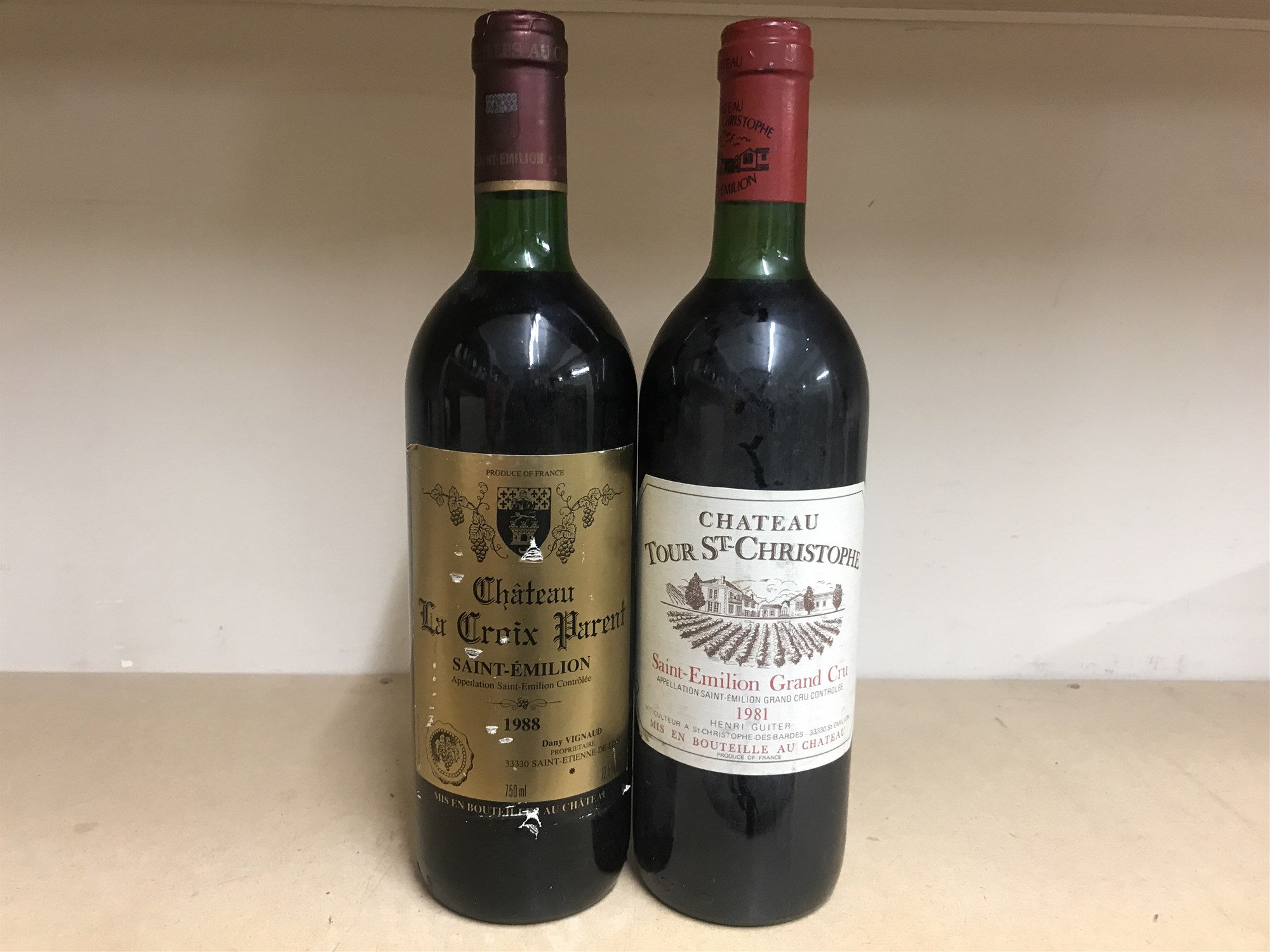 CHATEAU TOUR ST-CHRISTOPHE 1981 & CHATEAU LA CROIX PARENT 1988