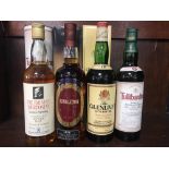 TULLIBARDINE, SINGLETON OF AUCHROISK 1976, GLENLIVET & THE EMINENT ABERDONIAN 12 YEARS OLD