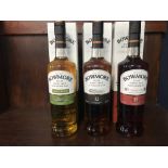 BOWMORE DARKEST 15 YEARS OLD, 12 YEARS OLD AND SMALL BATCH