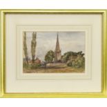 YARDLEY CHURCH, BIRMINGHAM, A WATERCOLOUR BY JOHN FULLEYLOVE