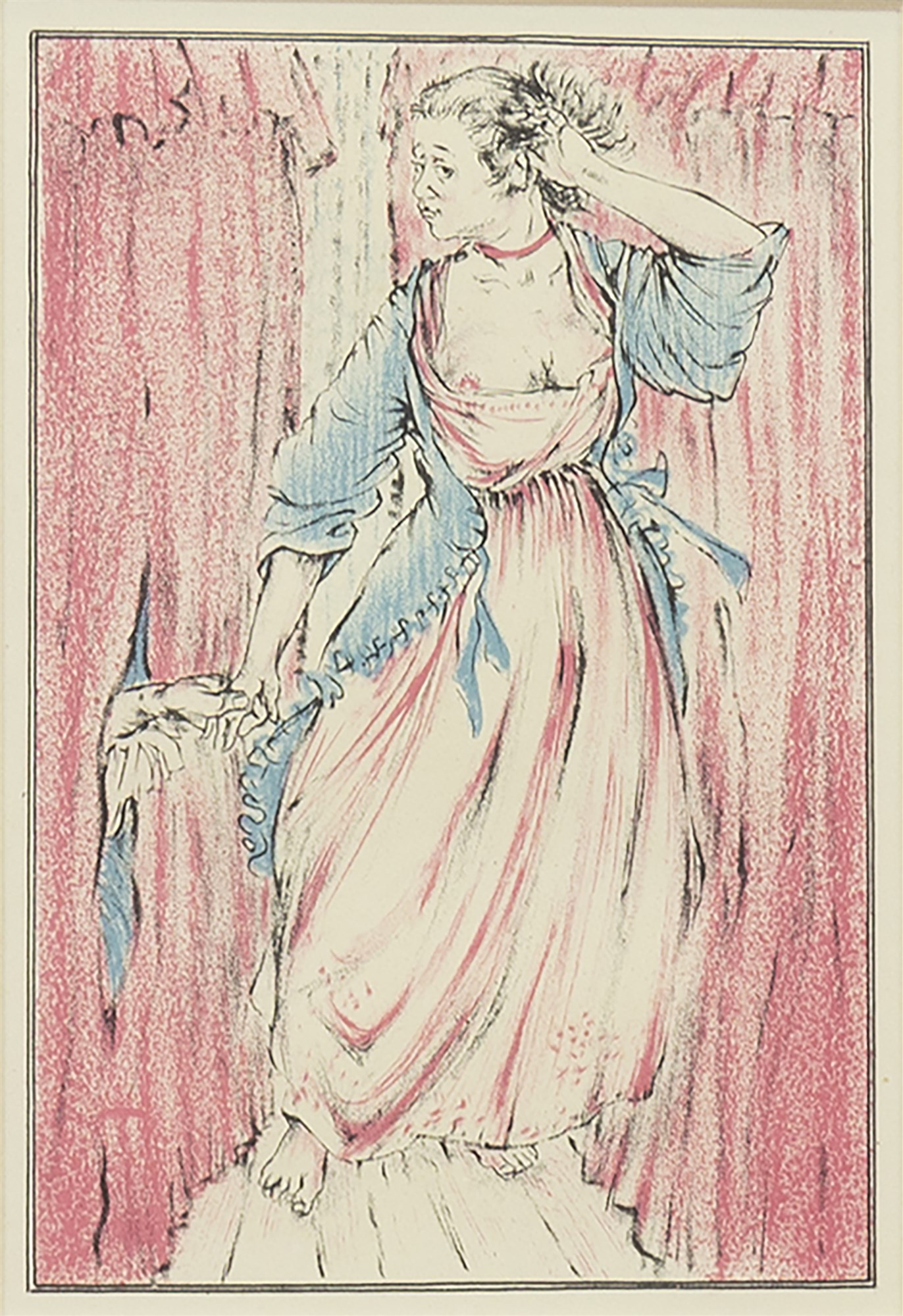 FILLE DE CHAMBRE, A LITHOGRAPH BY NIGEL LAMBOURNE