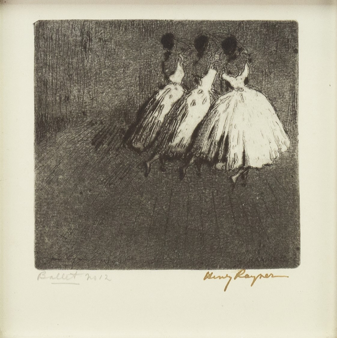 BALLET, AN ETCHING BY HENRY RAYNER