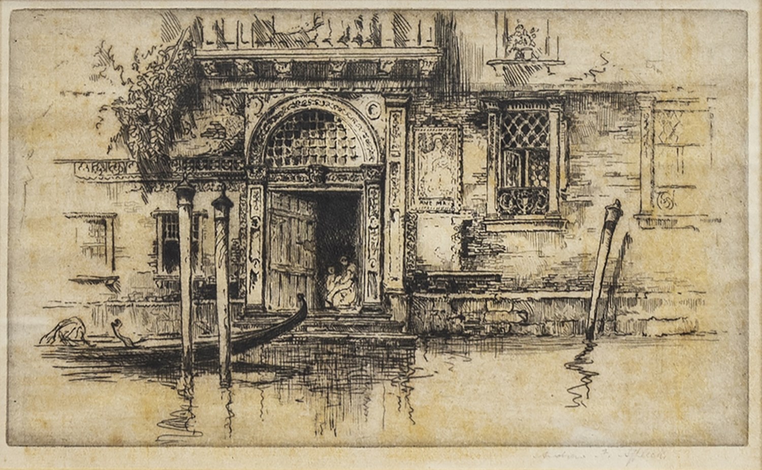 VENICE, AN ETCHING BY ANDREW F AFFLECK