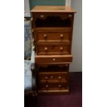 A PAIR OF MODERN PINE BEDSIDE PEDESTALS