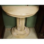 A CARVED COMPOSITION SAND STONE CONSOLE TABLE,