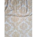 THREE PAIRS OF VERY FINE LINED AND INTERLINED CURTAINS,