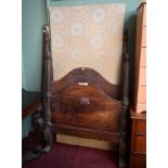 AN IRISH CARVED MAHOGANY 3FT FOUR POSTER BED