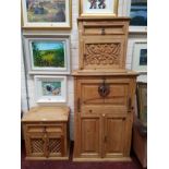 AN EIGHTEENTH CENTURY STYLE PINE CUPBOARD,