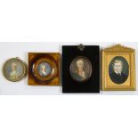 TWO FRENCH DECORATIVE PORTRAIT MINIATURES OF LADIES, C1900, A VICTORIAN BAXTER PRINT OF THE DUKE