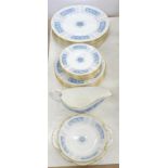 A COALPORT REVELRY PATTERN DINNER SERVICE, DINNER PLATES 27CM D, PRINTED MARK