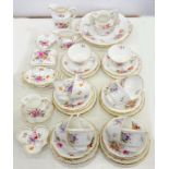 A ROYAL CROWN DERBY POSIES PATTERN TEA SERVICE AND A QUANTITY OF TRINKET WARE EN SUITE