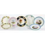 EIGHT FLIGHT, BARR & BARR, ROYAL WORCESTER AND OTHER DESSERT PLATES, INCLUDING A SET OF THREE WITH