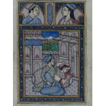 FOUR 19TH C INDO PERSIAN MINIATURES, 19.5 X 14.5CM AND CIRCA