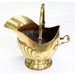 A VICTORIAN BRASS COAL SCUTTLE