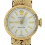 A ROLEX 9CT GOLD LADY'S WRISTWATCH, 17.6G