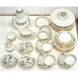 A ROYAL DOULTON 'TRANSLUCENT CHINA' TAPESTRY PATTERN DINNER SERVICE, C1970