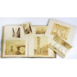 A VICTORIAN ALBUM OF PHOTOGRAPHS AND PRINTS, 42 X 33CM