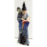 A ROYAL DOULTON BONE CHINA FIGURE OF THE WIZARD, 25CM H, PRINTED MARK