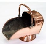 A VICTORIAN COPPER COAL SCUTTLE