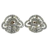 VINTAGE COSTUME JEWELLERY. A PAIR OF 1930'S PASTE BIRD'S HEAD SHOE BUCKLES