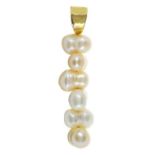 A CULTURED PEARL AND 18CT GOLD PENDANT