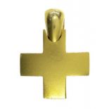 A GOLD CROSS PENDANT, INDISTINCTLY SIGNED, 9.6G