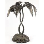 A VICTORIAN EPNS PALM TREE CENTREPIECE, 41CM H, BY ELKINGTON & CO, INCOMPLETE