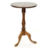 A GEORGE III OAK TRIPOD TABLE, WITH LATER LEGS, 68CM H, 45CM D