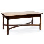 AN ARTS AND CRAFTS STAINED OAK DINING TABLE, 73CM H X 90 X 168CM