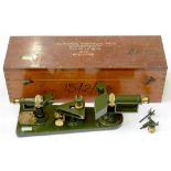 A COLLIMATOR BINOCULAR MK IV, IN A FITTED MAHOGANY CASE, BY W. OTTWAY AND CO LTD 1957