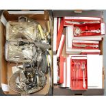 MISCELLANEOUS PLATED WARE, INCLUDING CASED SETS OF FLATWARE